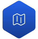 Hexagonal icon with a compass, representing the Discover phase of product-led growth