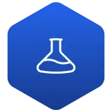 Hexagonal icon with a flask, representing the Try phase of product-led growth